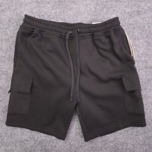 Burnside Sweat Cargo Shorts Mens M Athleticwear Pockets Black New NWT
